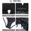 imageYonique Womens High Waisted Bikini with Skirt Two Piece Swimsuit with Tummy Control Halter Bathing SuitBlack and White Dot