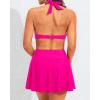imageYonique Womens High Waisted Bikini with Skirt Two Piece Swimsuit with Tummy Control Halter Bathing SuitNeon Pink