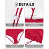 imageYonique Womens High Waisted Bikini with Skirt Two Piece Swimsuit with Tummy Control Halter Bathing SuitRed