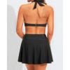 imageYonique Womens High Waisted Bikini with Skirt Two Piece Swimsuit with Tummy Control Halter Bathing SuitSolid Black