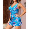 imageYonique One Piece Swim Dress for Women Tummy Control Swimsuit Skirted Bathing Suit Modest SwimwearBlue Floral