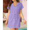 imageYonique Terry Cloth Cover Ups  Hooded Cotton Swim Sun Coverup with Zipper Pockets Beach SwimsuitsLight Purple