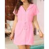 imageYonique Terry Cloth Cover Ups  Hooded Cotton Swim Sun Coverup with Zipper Pockets Beach SwimsuitsPink