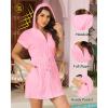 imageYonique Terry Cloth Cover Ups  Hooded Cotton Swim Sun Coverup with Zipper Pockets Beach SwimsuitsPink
