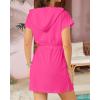 imageYonique Terry Cloth Cover Ups  Hooded Cotton Swim Sun Coverup with Zipper Pockets Beach SwimsuitsRed Pink