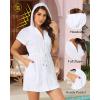 imageYonique Terry Cloth Cover Ups  Hooded Cotton Swim Sun Coverup with Zipper Pockets Beach SwimsuitsWhite