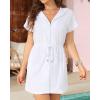 imageYonique Terry Cloth Cover Ups  Hooded Cotton Swim Sun Coverup with Zipper Pockets Beach SwimsuitsWhite