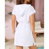 imageYonique Terry Cloth Cover Ups  Hooded Cotton Swim Sun Coverup with Zipper Pockets Beach SwimsuitsWhite