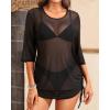 imageYonique Womens Mesh Cover Up Swimsuit  Sheer Coverup See Through Bathing Suit DressBlack