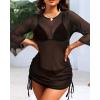 imageYonique Womens Mesh Cover Up Swimsuit  Sheer Coverup See Through Bathing Suit DressBlack