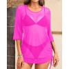 imageYonique Womens Mesh Cover Up Swimsuit  Sheer Coverup See Through Bathing Suit DressHot Pink