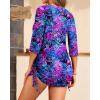 imageYonique Womens Mesh Cover Up Swimsuit  Sheer Coverup See Through Bathing Suit DressPurple Flower
