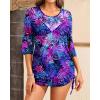 imageYonique Womens Mesh Cover Up Swimsuit  Sheer Coverup See Through Bathing Suit DressPurple Flower