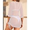 imageYonique Womens Mesh Cover Up Swimsuit  Sheer Coverup See Through Bathing Suit DressWhite