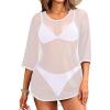 imageYonique Womens Mesh Cover Up Swimsuit  Sheer Coverup See Through Bathing Suit DressWhite