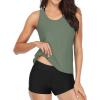 imageYonique 3 Piece Swimsuits for Women Athletic Tankini Teen Bathing Suit Tummy Control Modest Swimwear with Boy ShortsArmy Green