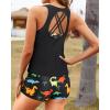 imageYonique 3 Piece Swimsuits for Women Athletic Tankini Teen Bathing Suit Tummy Control Modest Swimwear with Boy ShortsBlack  Dinosaur