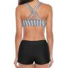 imageYonique 3 Piece Swimsuits for Women Athletic Tankini Teen Bathing Suit Tummy Control Modest Swimwear with Boy ShortsBlack