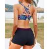 imageYonique 3 Piece Swimsuits for Women Athletic Tankini Teen Bathing Suit Tummy Control Modest Swimwear with Boy ShortsDark Red