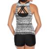 imageYonique 3 Piece Swimsuits for Women Athletic Tankini Teen Bathing Suit Tummy Control Modest Swimwear with Boy ShortsGeometric 02