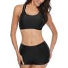 imageYonique 3 Piece Swimsuits for Women Athletic Tankini Teen Bathing Suit Tummy Control Modest Swimwear with Boy ShortsGeometric 02