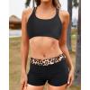 imageYonique 3 Piece Swimsuits for Women Athletic Tankini Teen Bathing Suit Tummy Control Modest Swimwear with Boy ShortsLeopard 02