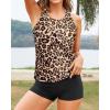 imageYonique 3 Piece Swimsuits for Women Athletic Tankini Teen Bathing Suit Tummy Control Modest Swimwear with Boy ShortsLeopard 02