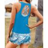imageYonique 3 Piece Swimsuits for Women Athletic Tankini Teen Bathing Suit Tummy Control Modest Swimwear with Boy ShortsLight Blue
