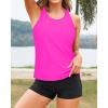 imageYonique 3 Piece Swimsuits for Women Athletic Tankini Teen Bathing Suit Tummy Control Modest Swimwear with Boy ShortsLight Pink