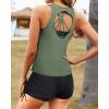 imageYonique 3 Piece Womens Tankini Swimsuits with Shorts Athletic Bathing Suits Tank Tops with Bra and BoyshortsArmy Green