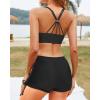 imageYonique 3 Piece Womens Tankini Swimsuits with Shorts Athletic Bathing Suits Tank Tops with Bra and BoyshortsBlack