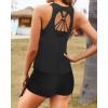 imageYonique 3 Piece Womens Tankini Swimsuits with Shorts Athletic Bathing Suits Tank Tops with Bra and BoyshortsBlack