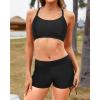 imageYonique 3 Piece Womens Tankini Swimsuits with Shorts Athletic Bathing Suits Tank Tops with Bra and BoyshortsBlack