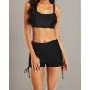 imageYonique 3 Piece Womens Tankini Swimsuits with Shorts Athletic Bathing Suits Tank Tops with Bra and BoyshortsBlack