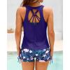 imageYonique 3 Piece Womens Tankini Swimsuits with Shorts Athletic Bathing Suits Tank Tops with Bra and BoyshortsBlue