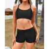 imageYonique 3 Piece Womens Tankini Swimsuits with Shorts Athletic Bathing Suits Tank Tops with Bra and BoyshortsBlue Color Block