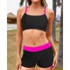 imageYonique 3 Piece Womens Tankini Swimsuits with Shorts Athletic Bathing Suits Tank Tops with Bra and BoyshortsColorful Leaves