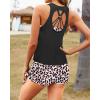 imageYonique 3 Piece Womens Tankini Swimsuits with Shorts Athletic Bathing Suits Tank Tops with Bra and BoyshortsLeopard