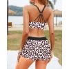 imageYonique 3 Piece Womens Tankini Swimsuits with Shorts Athletic Bathing Suits Tank Tops with Bra and BoyshortsLeopard