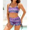 imageYonique 3 Piece Womens Tankini Swimsuits with Shorts Athletic Bathing Suits Tank Tops with Bra and BoyshortsPurple