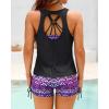 imageYonique 3 Piece Womens Tankini Swimsuits with Shorts Athletic Bathing Suits Tank Tops with Bra and BoyshortsPurple