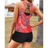 imageYonique 3 Piece Womens Tankini Swimsuits with Shorts Athletic Bathing Suits Tank Tops with Bra and BoyshortsTie Dye