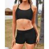 imageYonique 3 Piece Womens Tankini Swimsuits with Shorts Athletic Bathing Suits Tank Tops with Bra and BoyshortsTie Dye