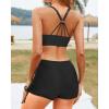 imageYonique 3 Piece Womens Tankini Swimsuits with Shorts Athletic Bathing Suits Tank Tops with Bra and BoyshortsTie Dye