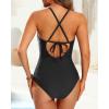 imageYonique Women One Piece Swimsuit High Neck Bathing Suit Tummy Control SwimwearBlack