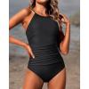 imageYonique Women One Piece Swimsuit High Neck Bathing Suit Tummy Control SwimwearBlack