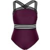 imageYonique Women Plus Size One Piece Swimsuits Tummy Control Bathing Suit Front Crossover Swimwear Strapless MonokinisPurple