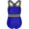 imageYonique Women Plus Size One Piece Swimsuits Tummy Control Bathing Suit Front Crossover Swimwear Strapless MonokinisRoyal Blue