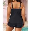 imageYonique Womens Plus Size Swimsuits with Shorts Tummy Control Tankini Two Piece Bathing Suits Athletic SwimwearBlack