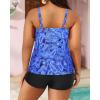 imageYonique Womens Plus Size Swimsuits with Shorts Tummy Control Tankini Two Piece Bathing Suits Athletic SwimwearBlue Paisley